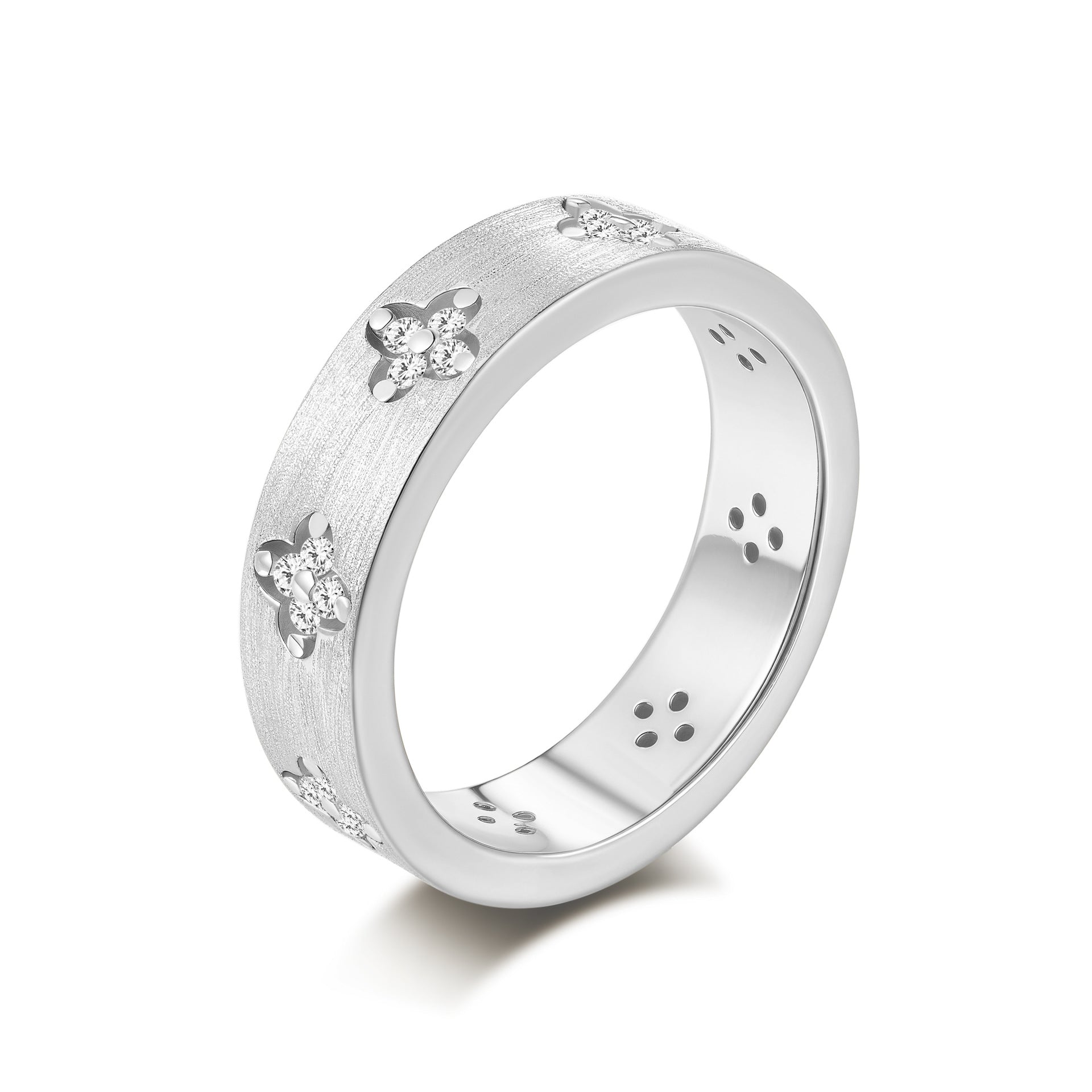 Italian Brushed Minimalist Star Moissanite Ring in 14K Gold Plated 925 Silver | Moisse & Silver Co. | #10 - Moisse & Silver Co.