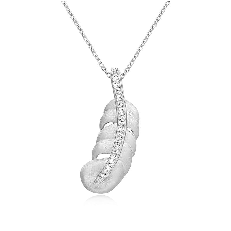 Italian Brushed Minimalist Luxury Moissanite Necklace in 14K Gold Plated 925 Silver | Moisse & Silver Co. | #135 - Moisse & Silver Co.