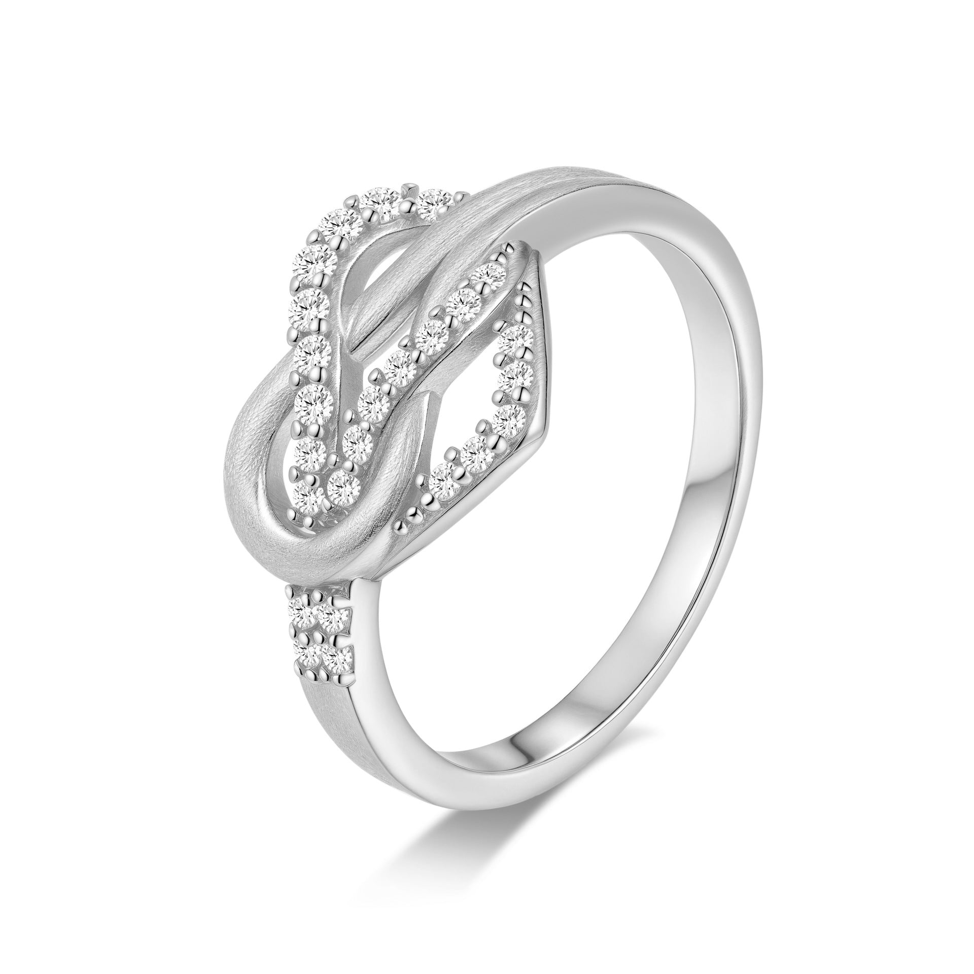 Italian Brushed Heart Moissanite Ring in 14K Gold Plated 925 Silver | Moisse & Silver Co. | #60 - Moisse & Silver Co.