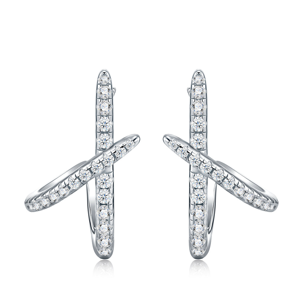 Bold Geometric Moissanite Stud Earrings - Creative S925 Luxury Jewelry - Moisse & Silver Co.