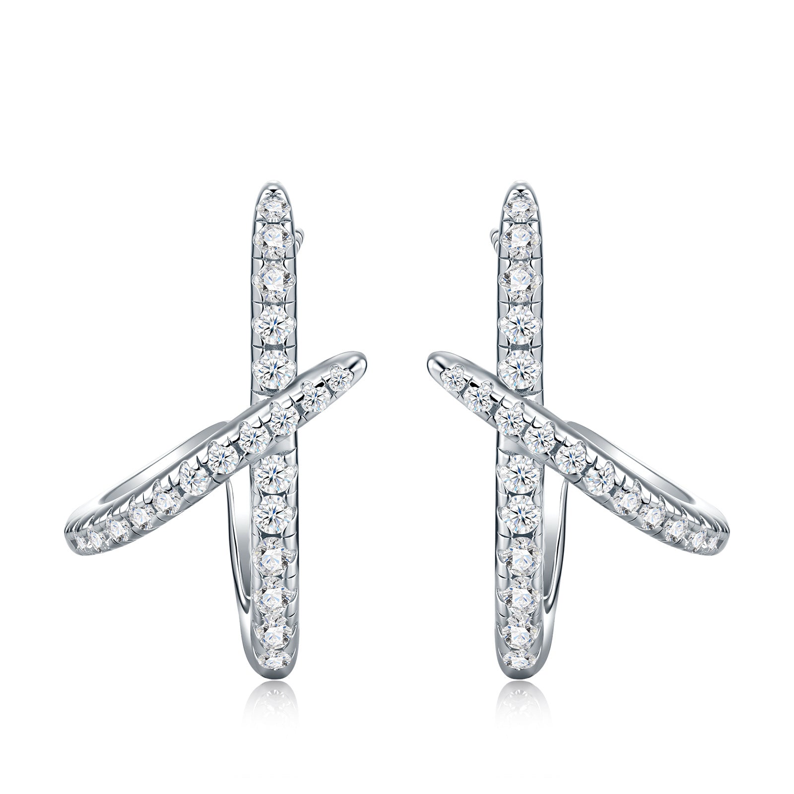 Bold Geometric Moissanite Stud Earrings - Creative S925 Luxury Jewelry - Moisse & Silver Co.