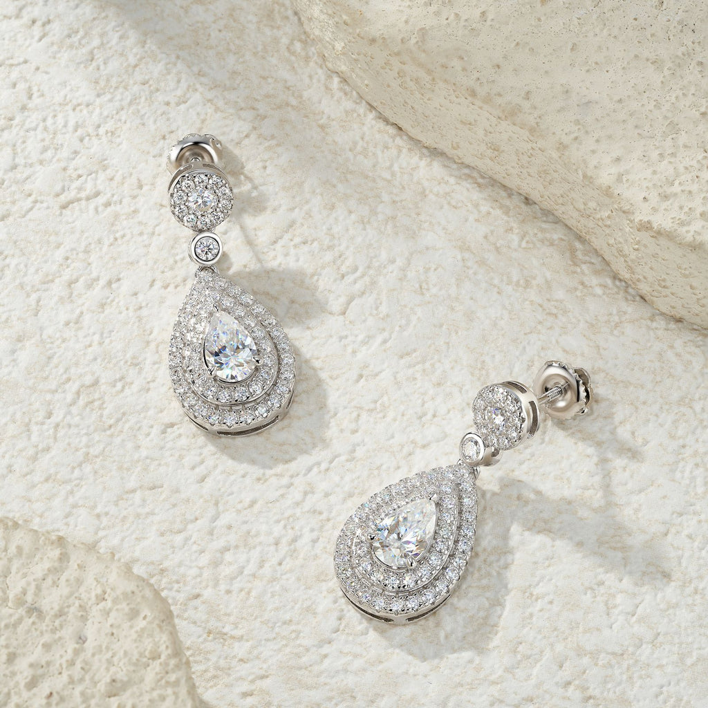 Luxury Waterdrop Moissanite Stud Earrings - S925 Gala Jewelry - Moisse & Silver Co.
