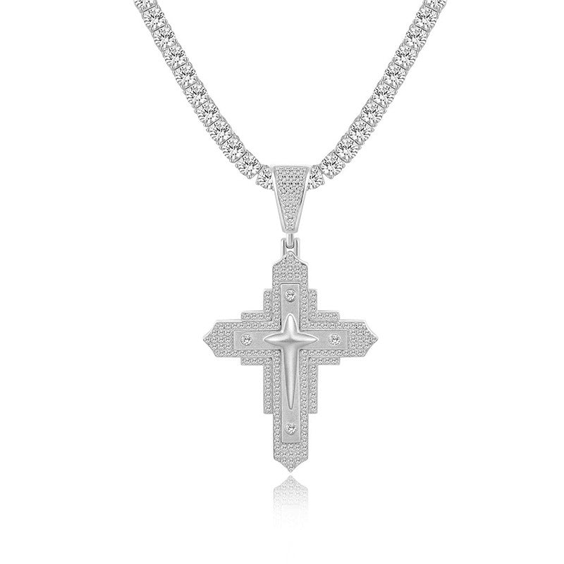 Italian Brushed Minimalist Luxury Moissanite Necklace in 14K Gold Plated 925 Silver | Moisse & Silver Co. | #50 - Moisse & Silver Co.