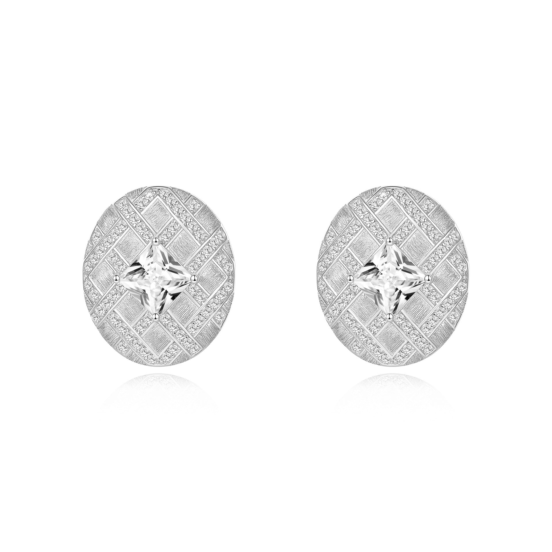 Italian Brushed Minimalist Radiant Cut Moissanite Ring in 14K Gold Plated 925 Silver | Moisse & Silver Co. | #53 - Moisse & Silver Co.