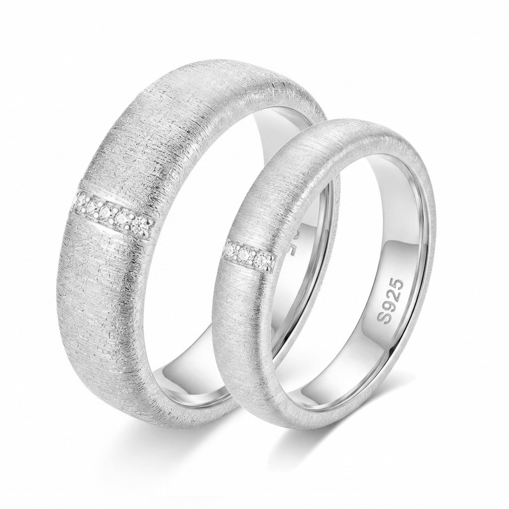 Italian Brushed Minimalist Luxury Moissanite Ring in 14K Gold Plated 925 Silver | Moisse & Silver Co. | #19 - Moisse & Silver Co.