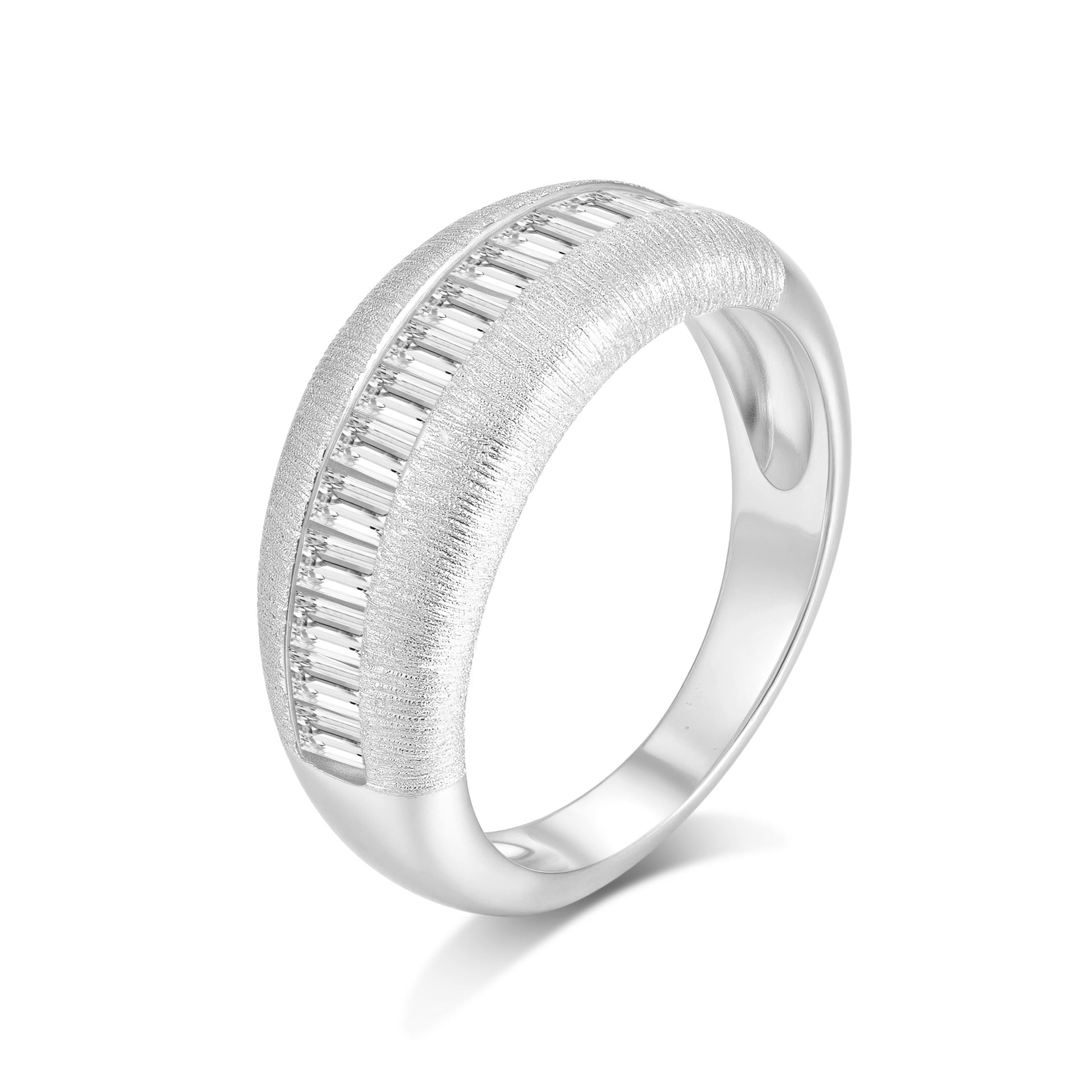 Italian Brushed Vintage Radiant Cut Moissanite Ring in 14K Gold Plated 925 Silver | Moisse & Silver Co. | #81 - Moisse & Silver Co.