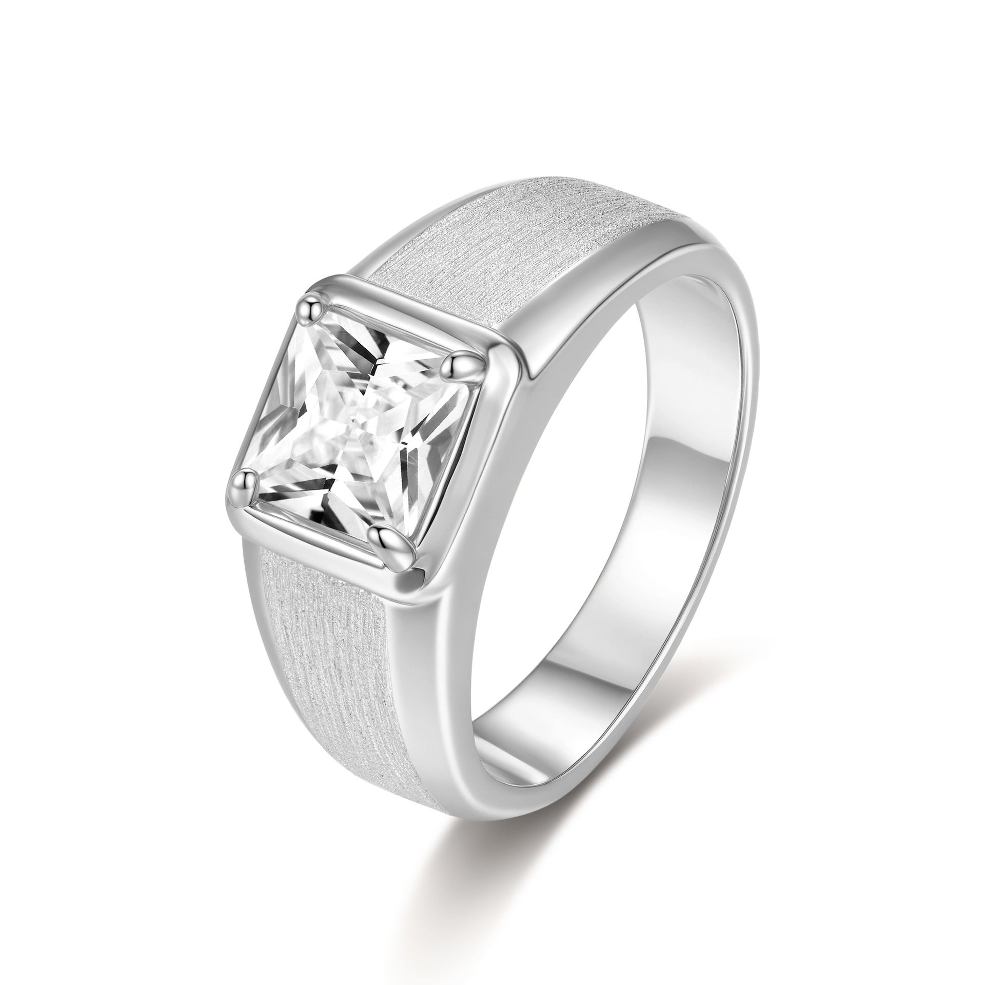 Men's Vintage Italian Brushed Moissanite Band 14K Gold in 14K Gold Plated 925 Silver | Moisse & Silver Co. - Moisse & Silver Co.
