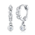 Elegant 925 Sterling Silver Forest Style Moissanite Long Hoop Earrings - Moisse & Silver Co.