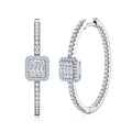 Large Square Moissanite Hoop Earrings - S925 Premium Luxury - Moisse & Silver Co.
