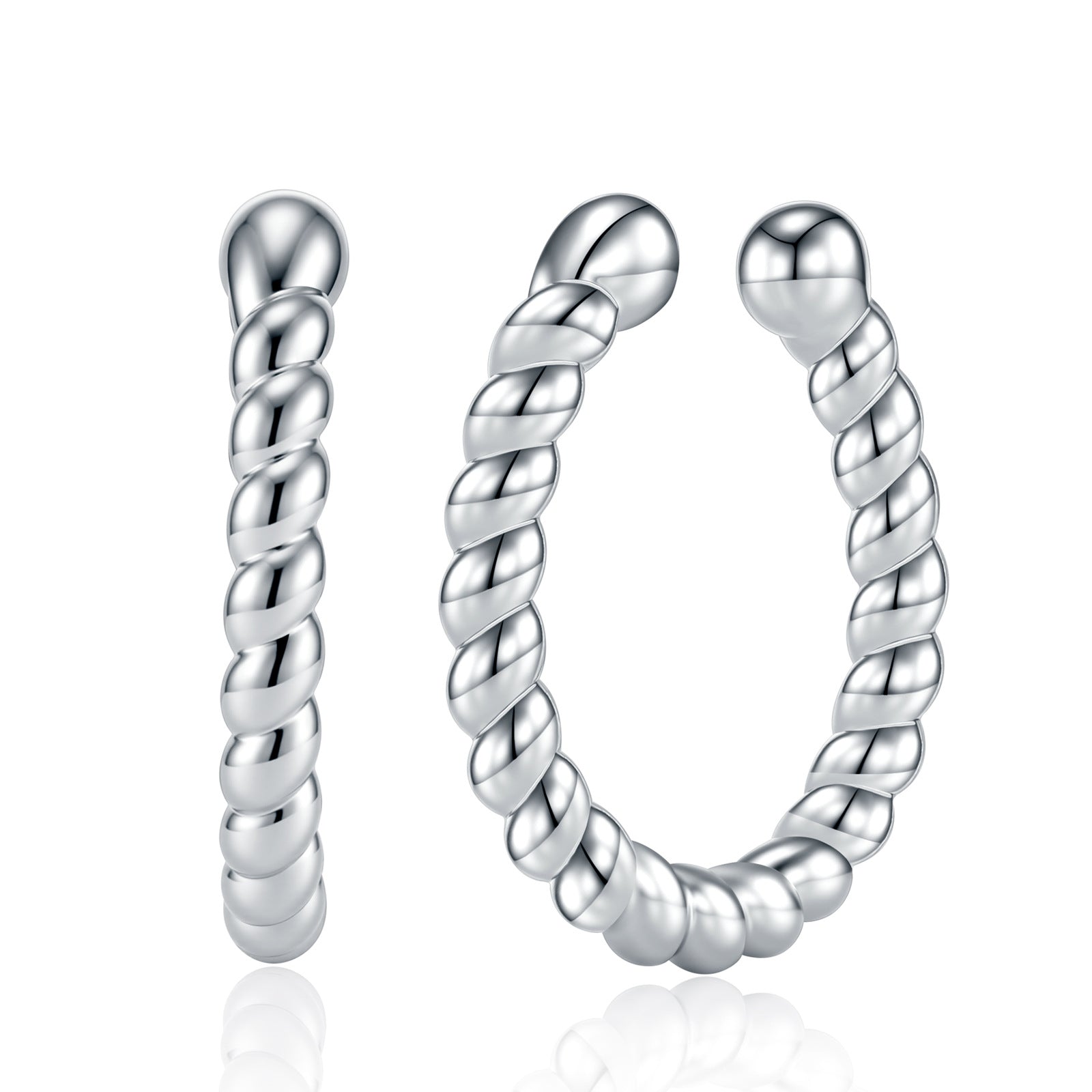 C-Shape Ear Bone Clip Set - S925 Silver Non-Piercing Earrings - Moisse & Silver Co.