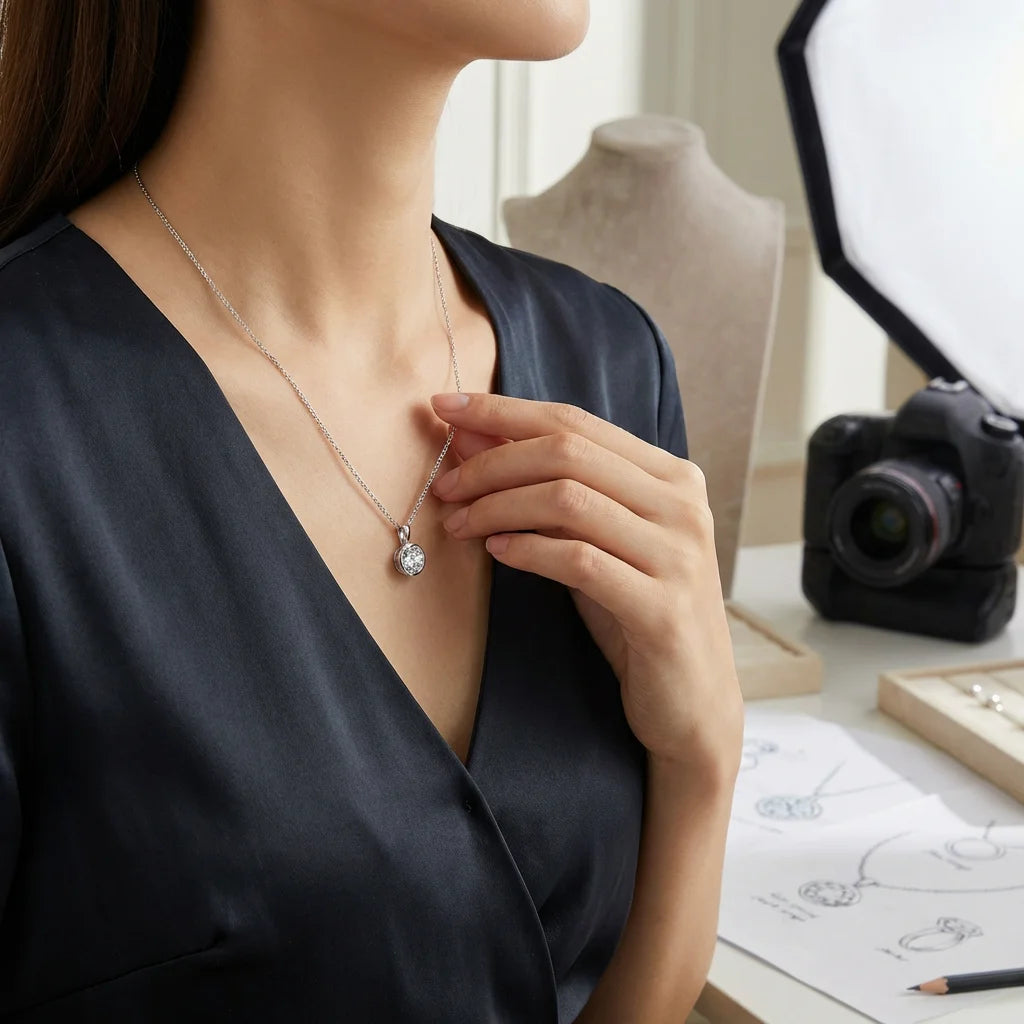 Classic Moissanite Solitaire Pendant Necklace - 1ct D Color S925 - Moisse & Silver Co.