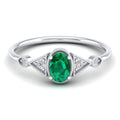 Oval Cut Moissanite Halo Ring - 1.0ct D Color Sterling Silver - Moisse & Silver Co.