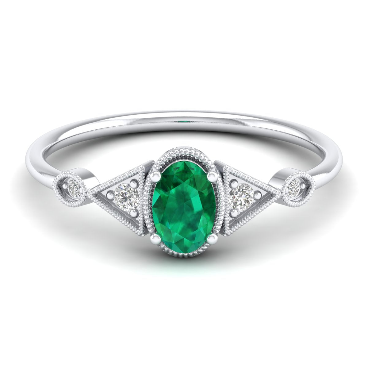 Oval Cut Moissanite Halo Ring - 1.0ct D Color Sterling Silver - Moisse & Silver Co.