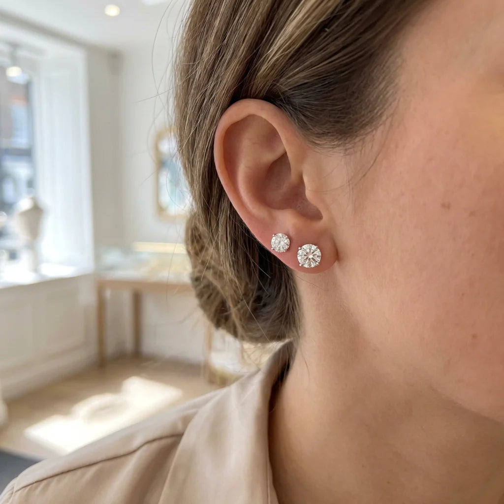 Sparkling Moissanite Stud Earrings - 1.0ct to 2.0ct D Color S925 - Moisse & Silver Co.