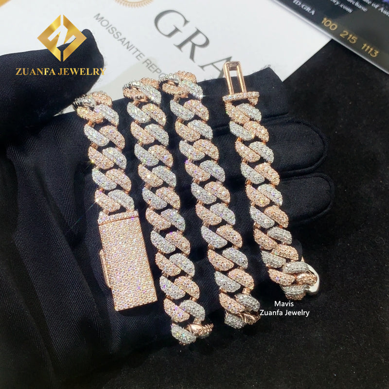Moissanite Cuban Link Bracelet - 10mm Heavy Iced Out S925 - Moisse & Silver Co.