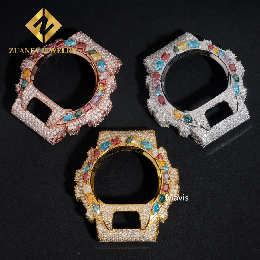 Colorful Moissanite Watch Bezel - DW6900 Hip Hop Luxury - Moisse & Silver Co.