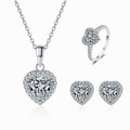 Heart-Shaped Moissanite Solitaire Ring - D Color VVS1 - Moisse & Silver Co.