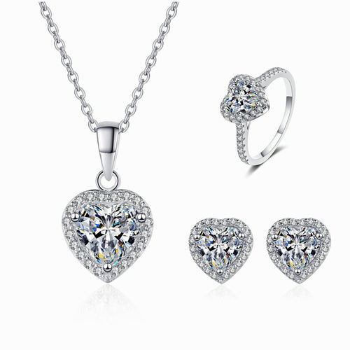 Heart-Shaped Moissanite Solitaire Ring - D Color VVS1 - Moisse & Silver Co.