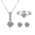 Moissanite Royal Jewelry Set Style 5 - 3-Piece Luxury S925 - Moisse & Silver Co.