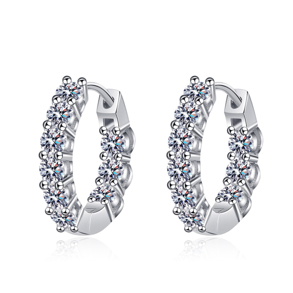 Princess Cut Moissanite Huggie Hoops S925 - Moisse & Silver Co.
