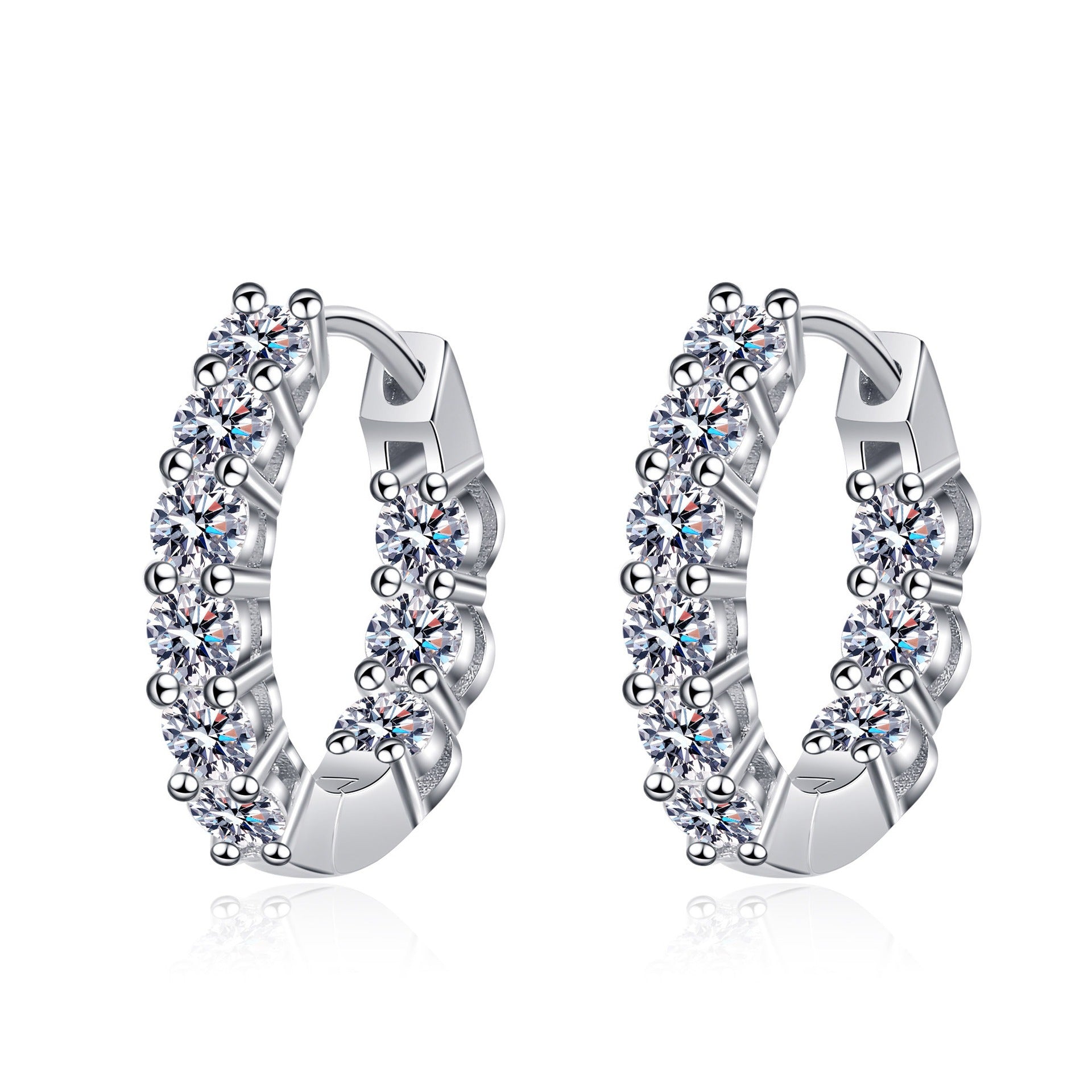 Princess Cut Moissanite Huggie Hoops S925 - Moisse & Silver Co.