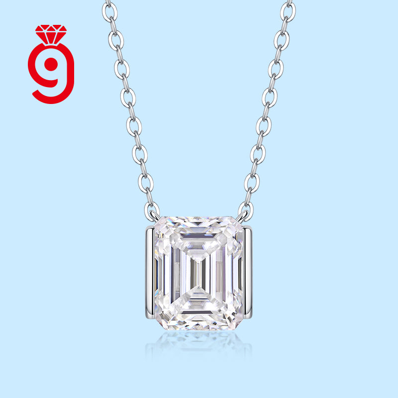 Asscher Cut Moissanite Pendant - Daily Wear S925 Luxury - Moisse & Silver Co.