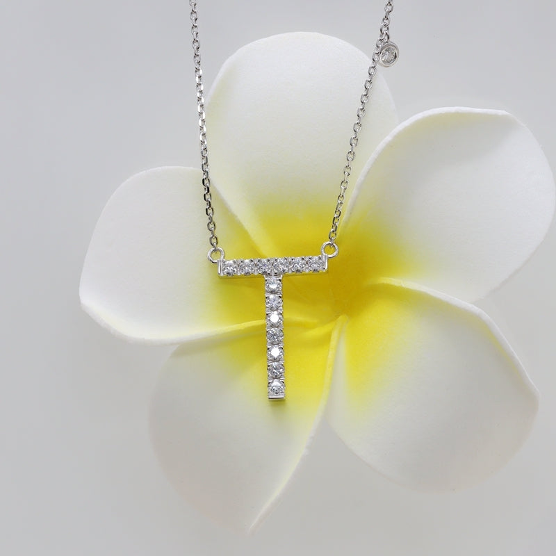 Iced Out Moissanite Initial Necklace - Letter A VVS1 S925 - Moisse & Silver Co.