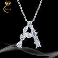 Pear Cut Moissanite Initial Letter Pendant S925 - Moisse & Silver Co.