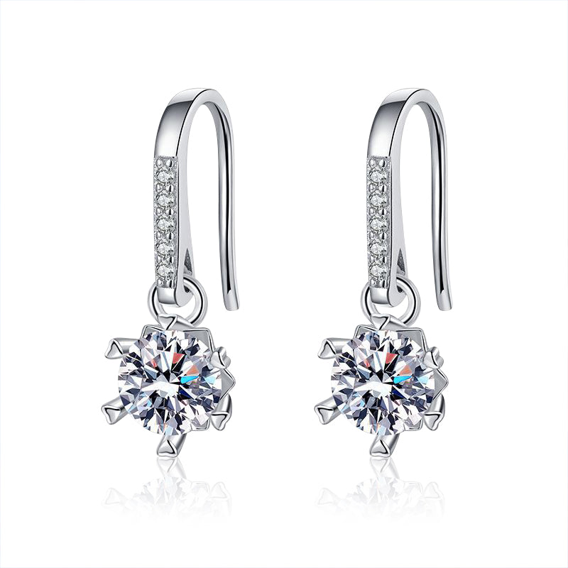 Geometric Moissanite Huggie Hoop Earrings D Color - Moisse & Silver Co.
