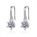 Geometric Moissanite Huggie Hoop Earrings D Color - Moisse & Silver Co.