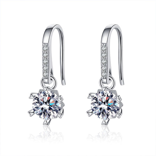 Geometric Moissanite Huggie Hoop Earrings D Color - Moisse & Silver Co.