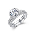 Double Halo Moissanite Engagement Ring Set S925 - Moisse & Silver Co.