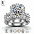 Halo Moissanite Bridal Set - 3 Carat S925 Ring Set - Moisse & Silver Co.