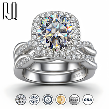 Halo Moissanite Bridal Set - 3 Carat S925 Ring Set - Moisse & Silver Co.