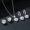 Heart Cut Moissanite Jewelry Set - Necklace & Earrings - Moisse & Silver Co.