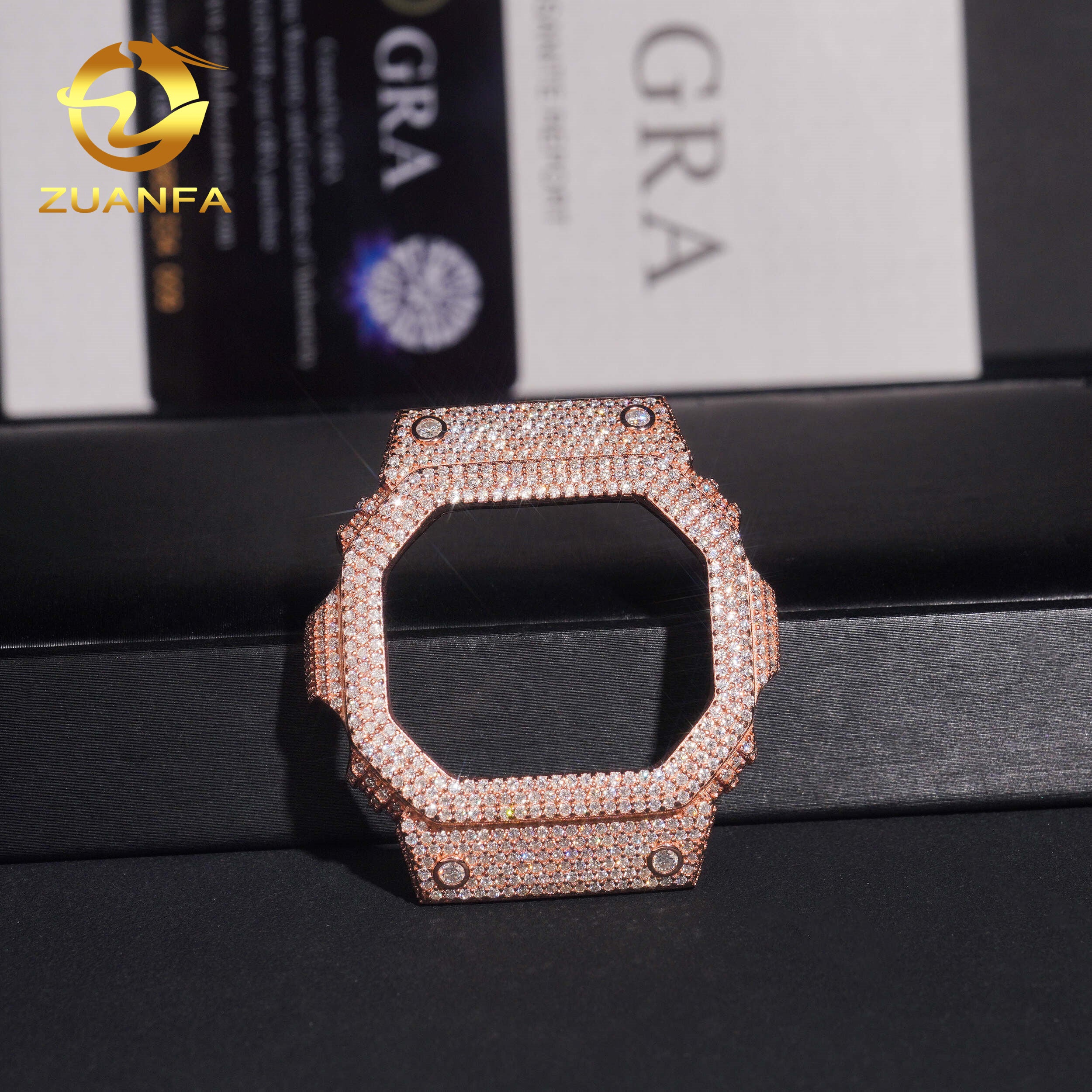 GX56 Moissanite Watch Bezel - Iced Out S925 Silver Case - Moisse & Silver Co.