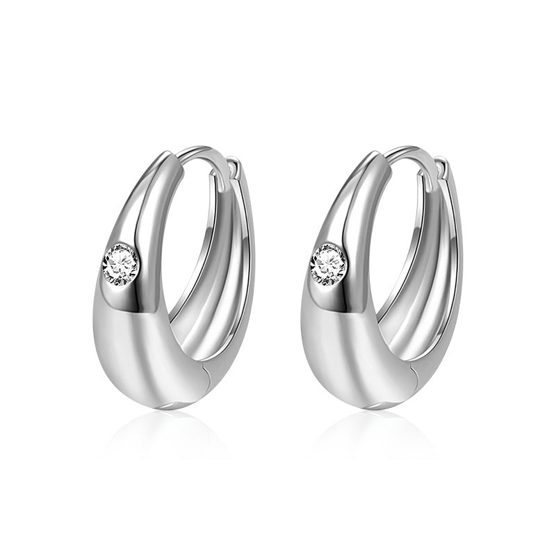 Moissanite Huggie Hoop Style 8 - D Color VVS1 S925 - Moisse & Silver Co.