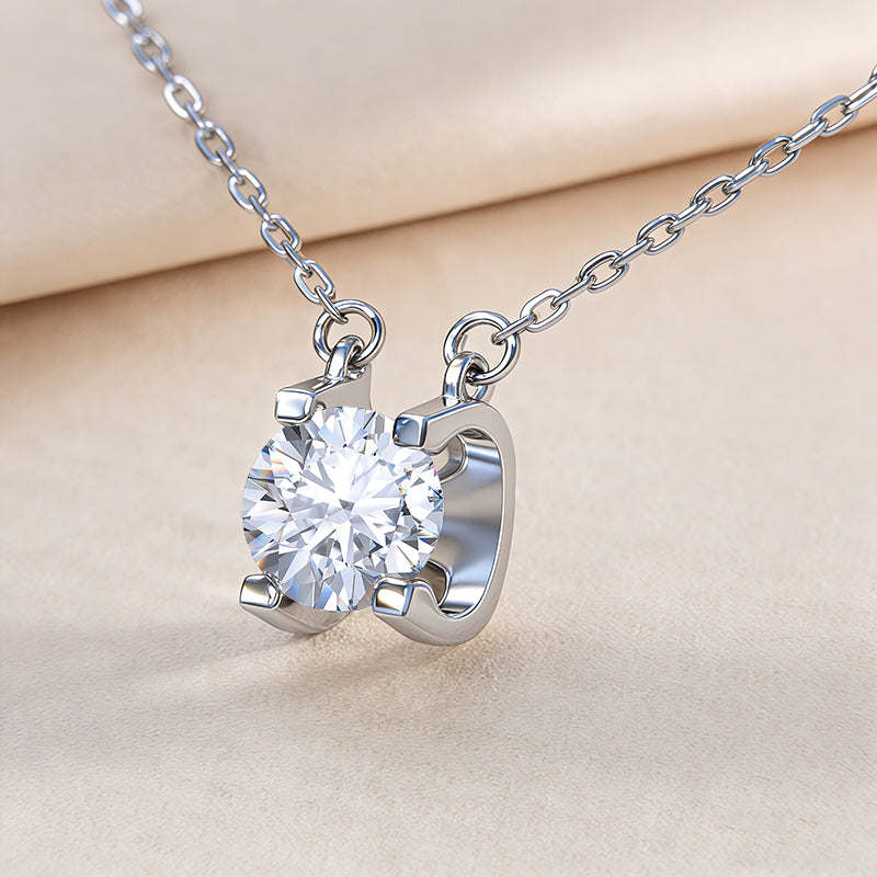 Bezel Set Moissanite Pendant Necklace - 0.5ct D Color S925 - Moisse & Silver Co.