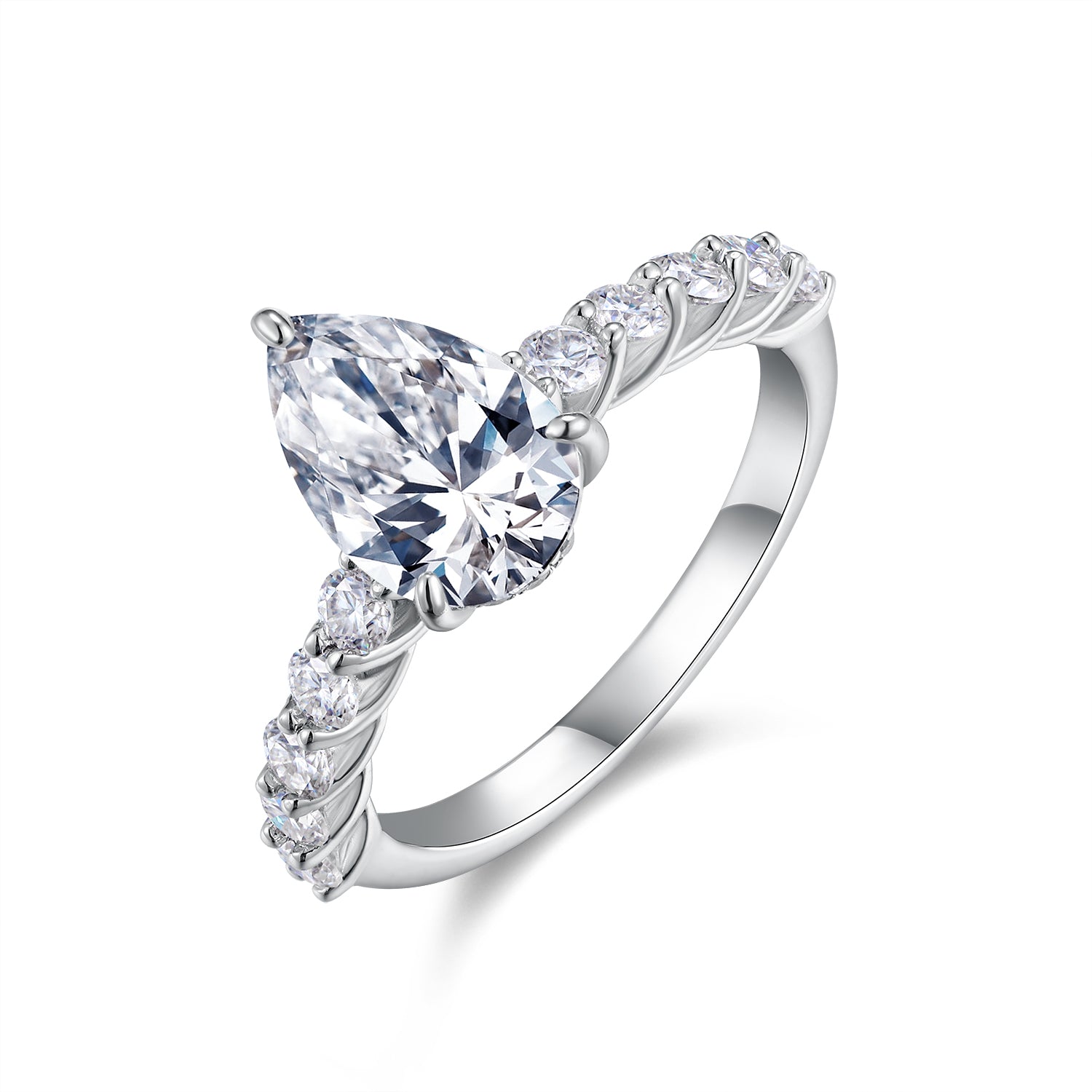 Pear Cut Moissanite Teardrop Ring - 1.5ct D Color S925 - Moisse & Silver Co.