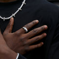 Men's Minimalist Moissanite Band - Geometric Polished S925 - Moisse & Silver Co.