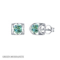Heart Shape Gallery Color Moissanite Studs - Dainty - Moisse & Silver Co.