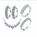 Moissanite Halo Jewelry Set - Rhodium Plated Luxury S925 - Moisse & Silver Co.