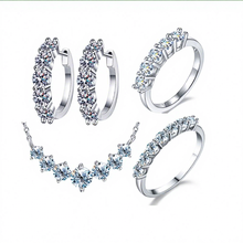 Moissanite Halo Jewelry Set - Rhodium Plated Luxury S925 - Moisse & Silver Co.