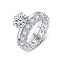 Classic Engagement Ring & Band Set - Moissanite S925 - Moisse & Silver Co.