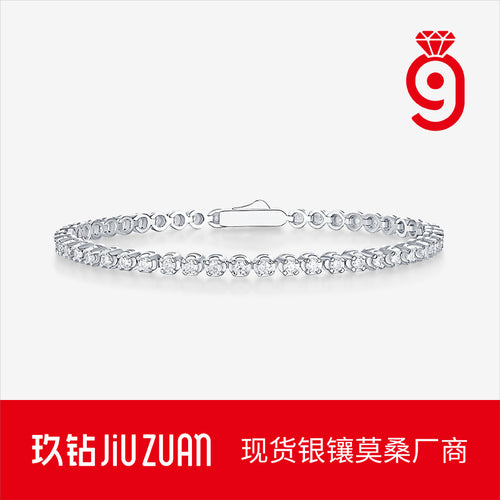 INS Gold Moissanite Bracelet - 925 Silver 18K Gold Plated #20 - Moisse & Silver Co.