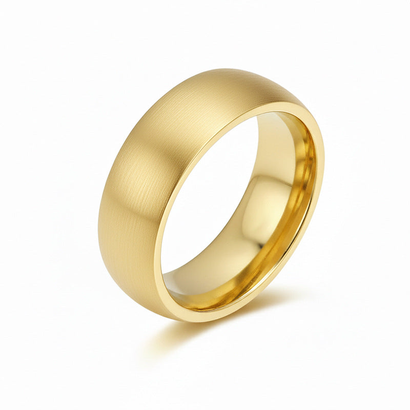 Italian Brushed Luxury Moissanite Ring in 14K Gold Plated 925 Silver | Moisse & Silver Co. | #48 - Moisse & Silver Co.
