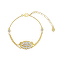 Vintage Minimalist Luxury Floral Moissanite Bracelet - 14K Gold Plated 925 Sterling Silver | MS-G38 in 14K Gold Plated 925 Silver | Moisse & Silver Co. - Moisse & Silver Co.