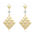 Moissanite Rigato Brushed 925 Sterling Silver Earrings | Vintage Luxury
