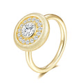 Moissanite Rigato Brushed 925 Sterling Silver 18K Gold Vermeil Ring | Vintage Luxury