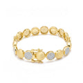 Italian Brushed Luxury Round Brilliant Moissanite Bracelet - 14K Gold Plated 925 Sterling Silver | MS-G68 in 14K Gold Plated 925 Silver | Moisse & Silver Co. - Moisse & Silver Co.